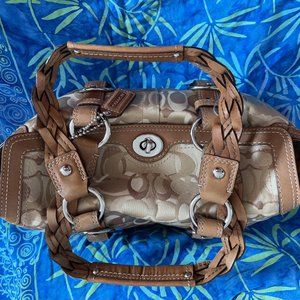 Coach Signature Optic Braided shoulder handle
